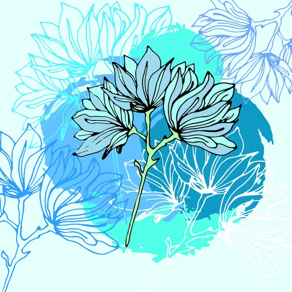Blomma vektor blommig bakgrund design illustration dekorativa — Stock vektor
