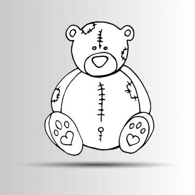 ayı oyuncak oyuncak illüstrasyon hayvan sevimli çizgi bebek mutlu aşk vektör