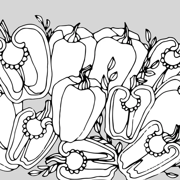 Peper vector illustratie eten plantaardige rode zoete — Stockvector