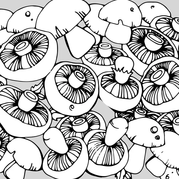 Cogumelo vetor ilustração orgânica pé fungo vegetal natural saudável —  Vetores de Stock