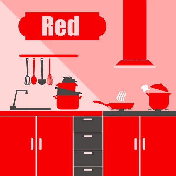 Voedsel, keuken, silhouet, koken, keukengerei, voorbereiding, apparatuur — Stockvector