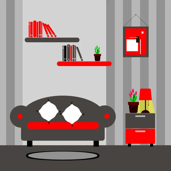 Vector interior muebles para el hogar diseño ilustración moderna — Archivo Imágenes Vectoriales