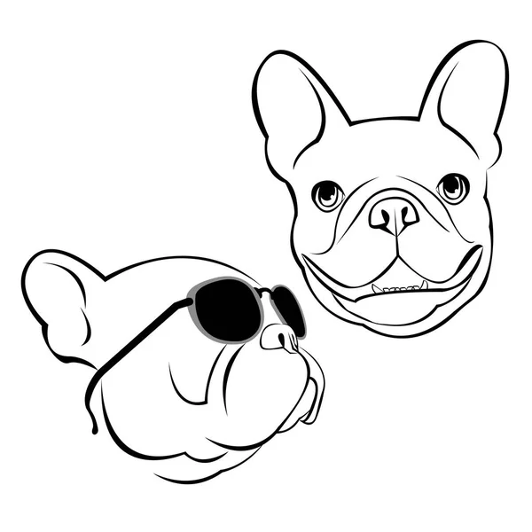 Bulldog, dog, animal, french, vector, illustration, pet, breed, cute, drawing, puppy — Stock Vector