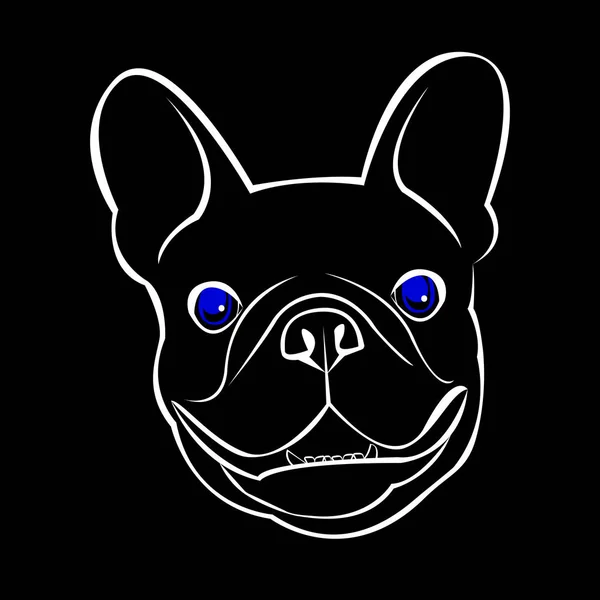 Bulldog, chien, animal, français, vecteur, illustration, animal de compagnie, race, mignonette, dessin, chiot — Image vectorielle