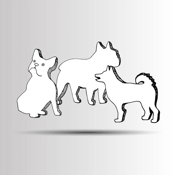 Cane vettore razza simpatico animale domestico bulldog — Vettoriale Stock