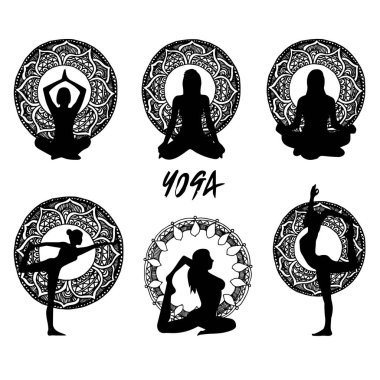 Yoga, sağlık, fitness, meditasyon, poz, illüstrasyon, vücut, egzersiz, vektör, gevşeme