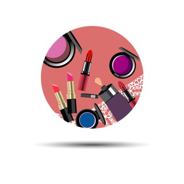  vektör moda kadın makyaj tasarım glamour fırça bakım