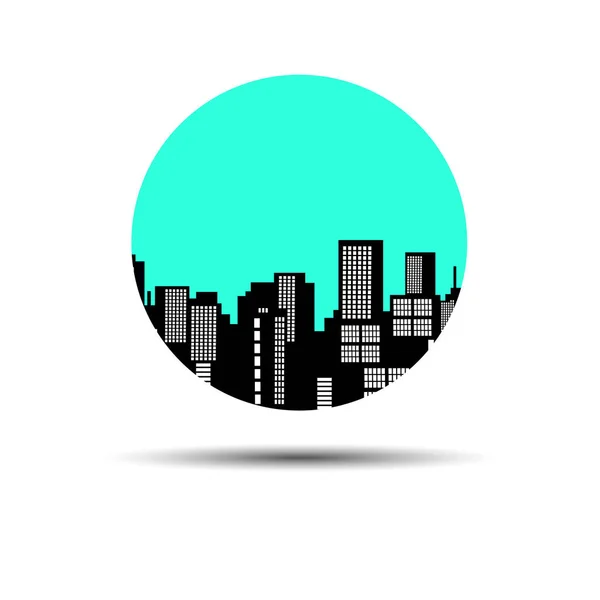 Silhouette de ville architecture vectorielle paysage urbain illustration abstraite centre-ville — Image vectorielle