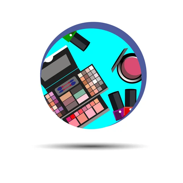 Vektor Mode weibliches Make-up Design Glamour Pinsel Pflege — Stockvektor