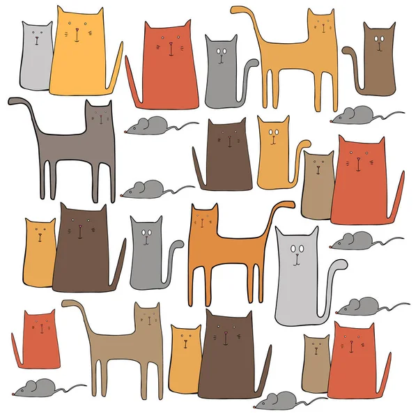 Vector kat cartoon dierlijke cute ontwerp grappige huisdier kunst illustratie kitten — Stockvector