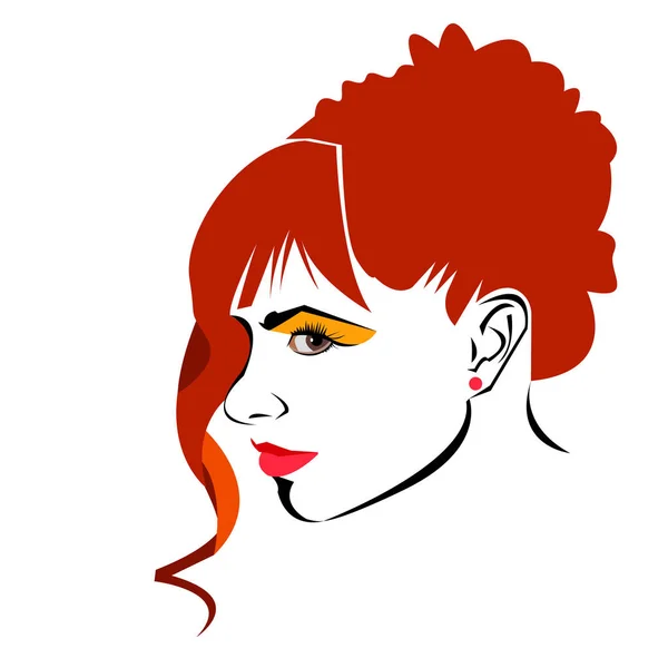 vector girl portrait beauty hair beautiful head