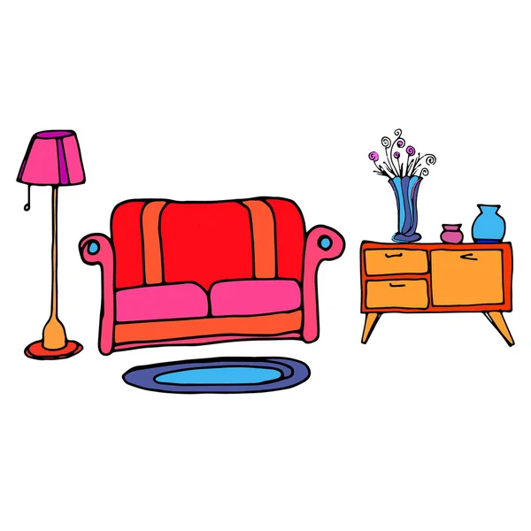 Muebles animados para colorear | para colorear libro varios muebles 1