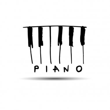 Piyano Klavye çizimler vektör. Çeşitli açılarda ve sayısı