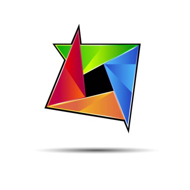 Tasarım simgesi soyut sembolü kare şekli işareti vektör