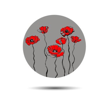 haşhaş doğa çiçek vektör bitki deseni illüstrasyon tasarım çizim