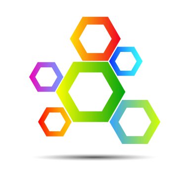 Altıgen sembol simge işareti şablon vektör şekil