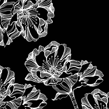 Elma ağacının bahar çiçek açan çiçeklerin vektör.