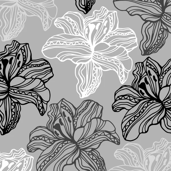 Fleur art illustration modèle fleur beauté vert — Image vectorielle