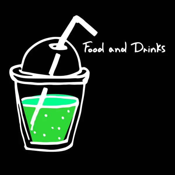Koktail, minuman, makanan, smoothie, buah, segar, makanan, organik, ilustrasi, sehat, jus - Stok Vektor