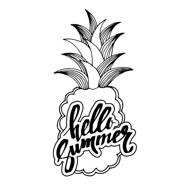 Ananas, vector, fruit, voedsel, tropische, zomer, ontwerp, illustratie, achtergrond, zoet — Stockvector