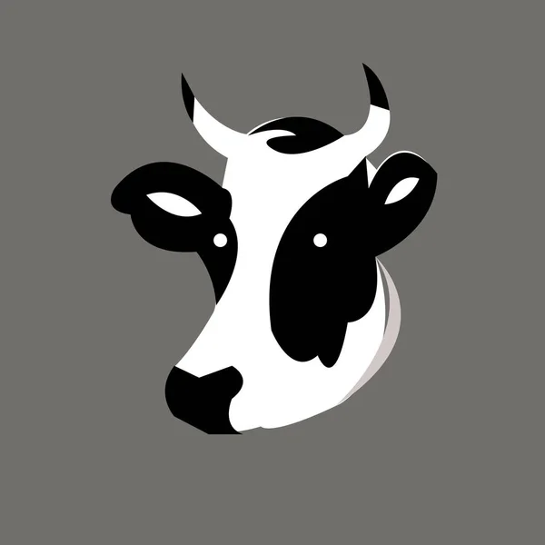 Mucca vettore cartone animato fattoria carino animale illustrazione — Vettoriale Stock