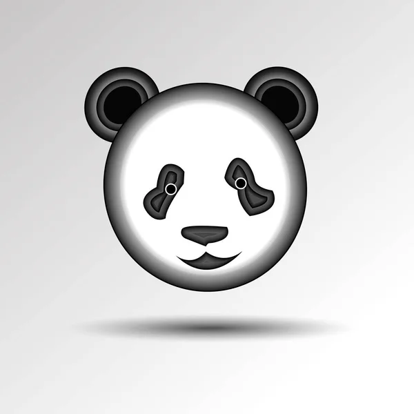 Panda vector blanco oso naturaleza animal hierba — Vector de stock