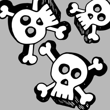 Kafatası vektör ölü iskelet Cadılar Bayramı illüstrasyon karikatür