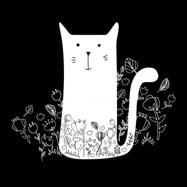 kedi hayvan kontur çizim yaratıcı yavru kedi pet