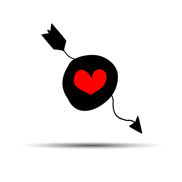 Kalp vektör kırmızı gün sembolü öğe aşk simgesi tasarım renk romantik — Stok Vektör