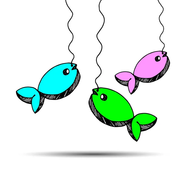 Vector de peces submarino mar océano ilustración marina — Vector de stock