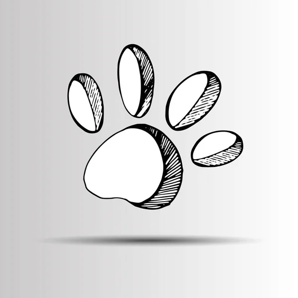 Animal vector impresión pata pie forma ilustración — Vector de stock