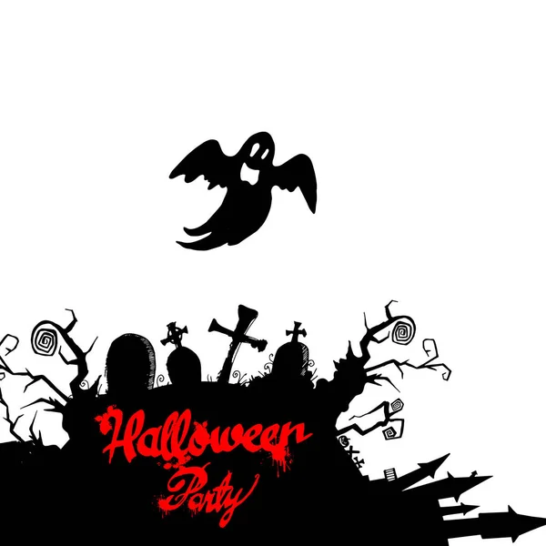 Duch halloween spooky ilustracja wektorowa kreskówka strach — Wektor stockowy