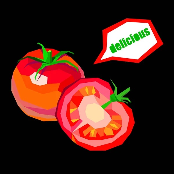 Tomate. comida, vegetal, rojo, orgánico, saludable, vegetariano, ilustración — Archivo Imágenes Vectoriales