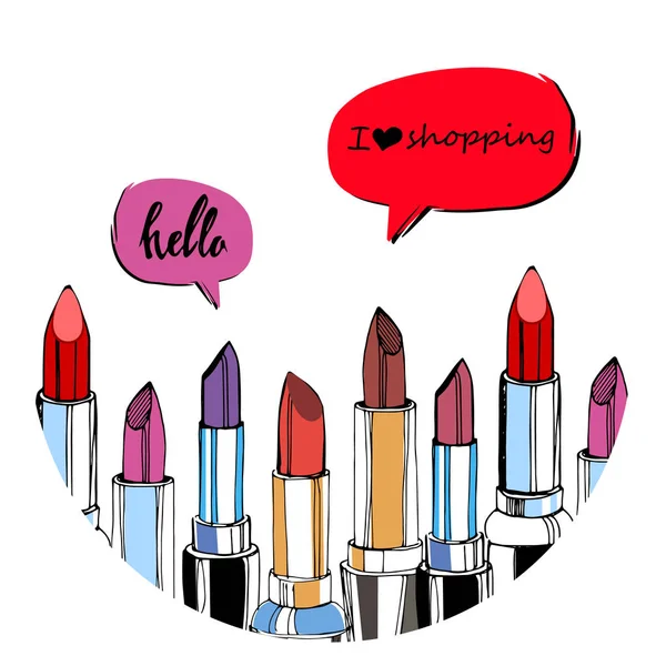 Lippenstift, rood, fashion, schoonheid, vector, make-up, glamour, mooie, witte, luxe — Stockvector