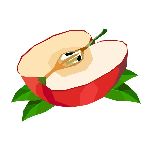 Verse appel-aard van de vruchten blad-illustratie vector — Stockvector