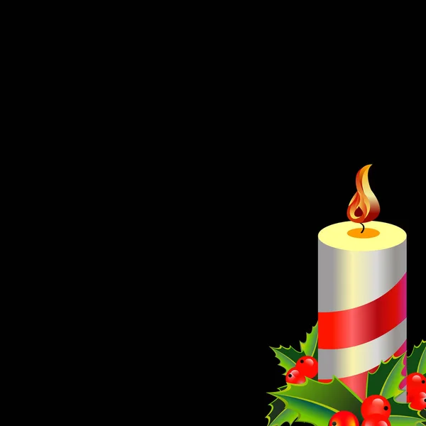 Vánoční přání se svíčkami v plochý s dlouhými stíny. Veselé Vánoce — Stockový vektor