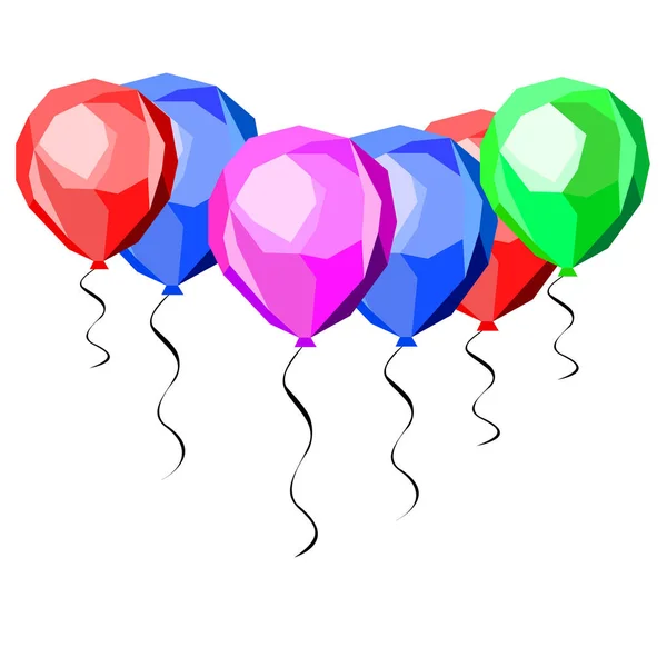 Festa, festa, decoração, balão, vetor, illust, aniversário, ar, feriado, feliz — Vetor de Stock