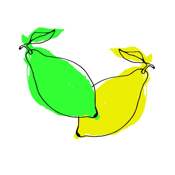 Lemon, food, fruit, citrus, orange, vector, yellow, fresh, ripe, slice — Stock Vector