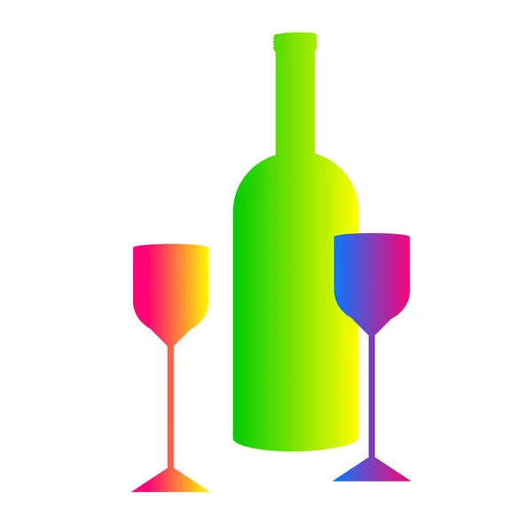 Wein Glas Vektor Alkohol trinken Cocktail Symbol Flüssigkeit Bar Symbol Illustration — Stockvektor