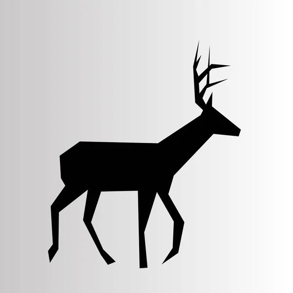 白色背景上的圣诞驯鹿剪影 — 图库矢量图片