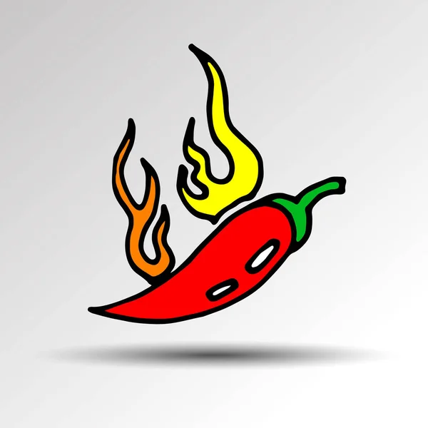 Pepe vettore illustrazione cibo verdura rosso dolce — Vettoriale Stock