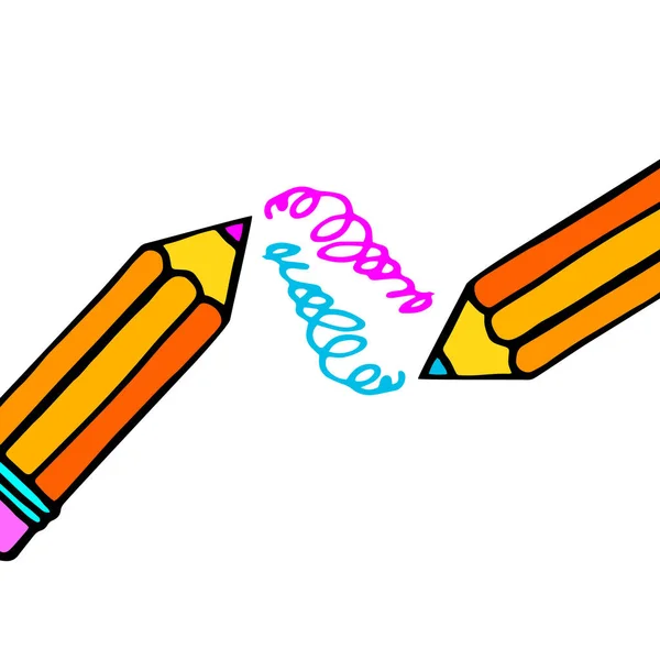 Crayon vecteur illustration conception école objet art — Image vectorielle