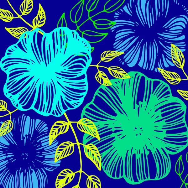 花矢量花卉背景设计插画装饰 — 图库矢量图片