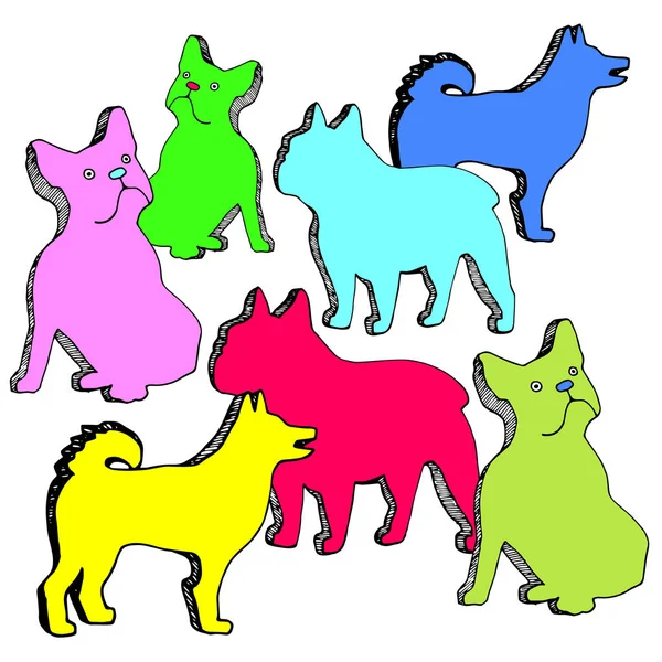 Hund vektor ras söt husdjur djur bulldog — Stock vektor