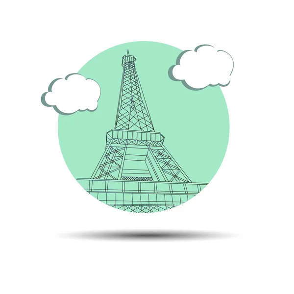 Vector francia ilustración torre eiffel arquitectura paris hito francés viaje — Archivo Imágenes Vectoriales