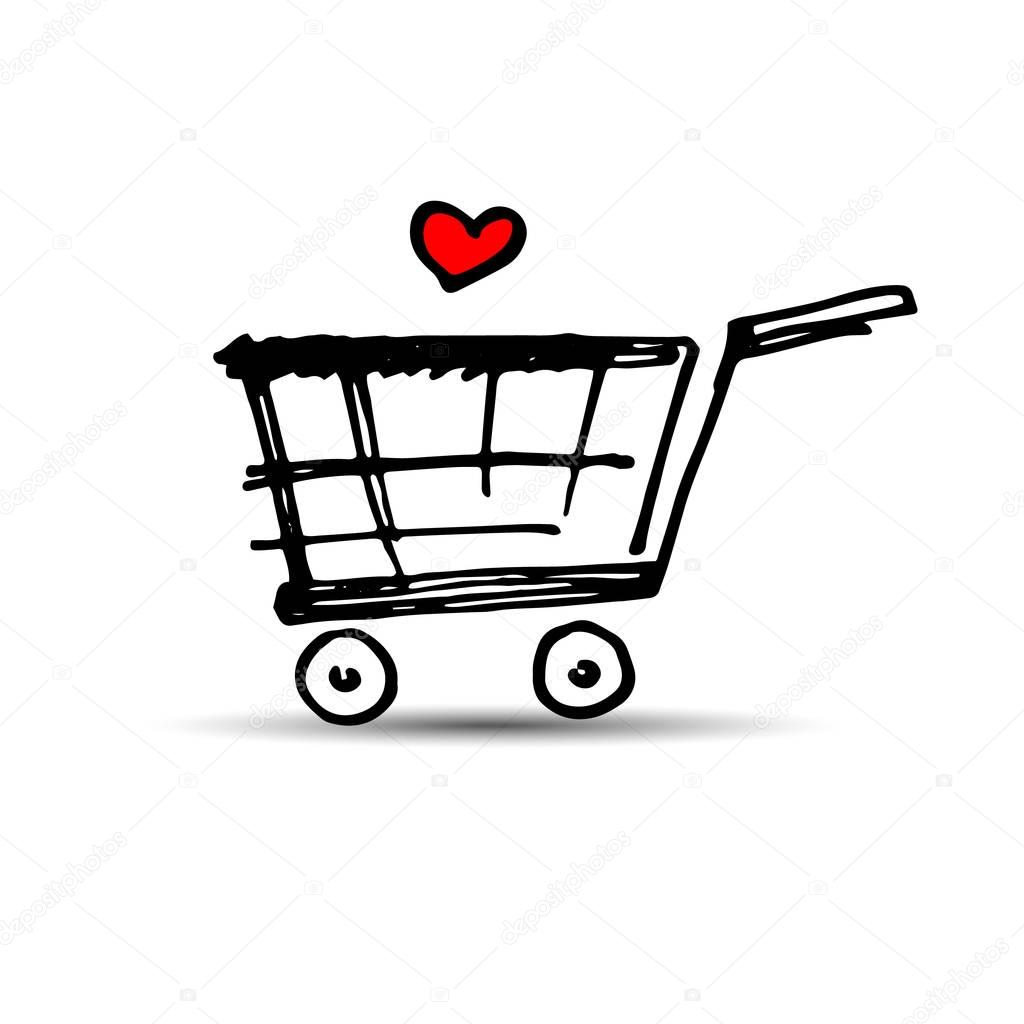 cart, basket, trolley, market, shop, product, sale, purchase, store, vector