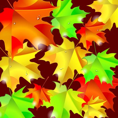 Sonbahar yaprakları ile arka plan. Akçaağaç yaprağı vektör çizim