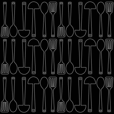 mutfak vektör çizim kaşık Kepçe yemek