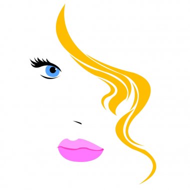 Güzellik güzel saç vektör genç kız portre