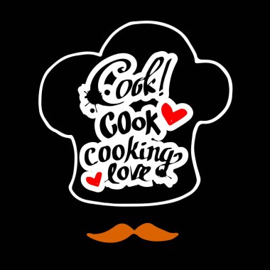 kapağı, Şef, şapka, vector, yemek, yemek, yazı, kaligrafi